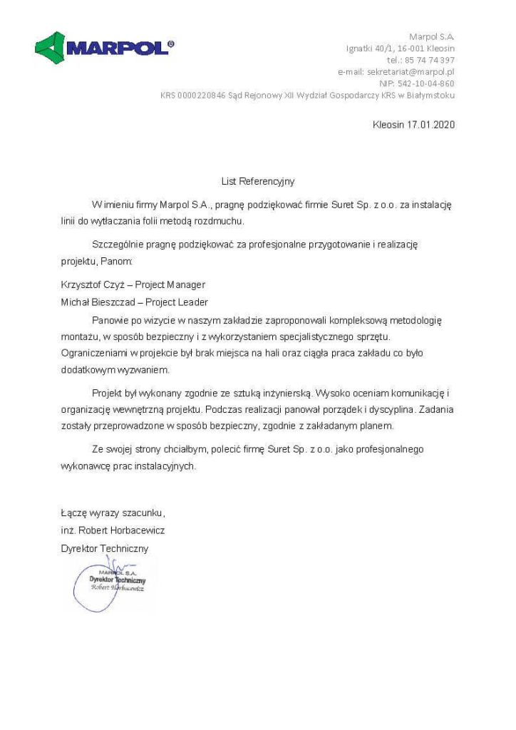 Rekomendacja Marpol SA